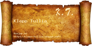 Klepp Tullia névjegykártya